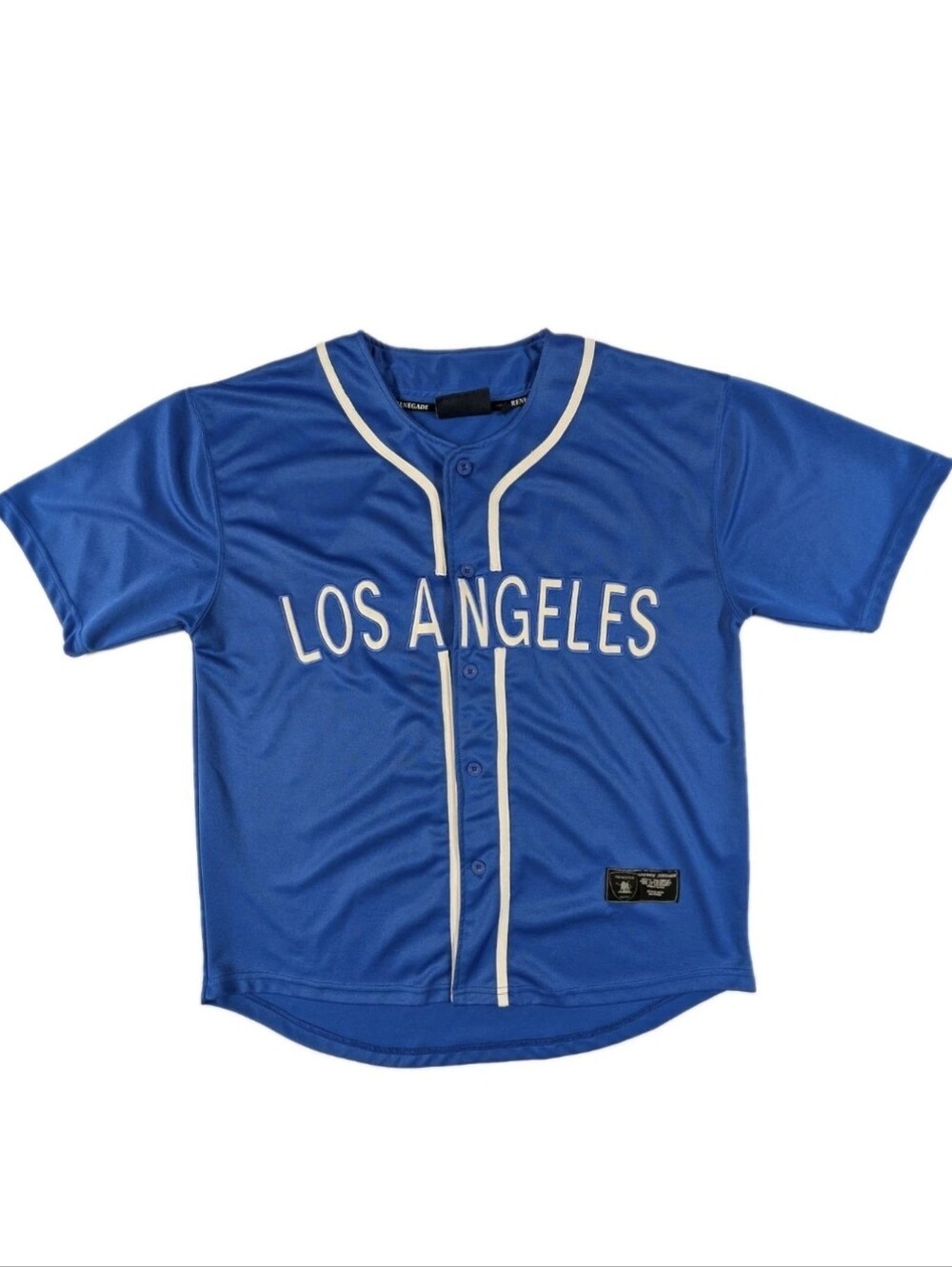 Renegade Sportswear Los Angeles Baseball Jersey Blue Mens XL Button Up